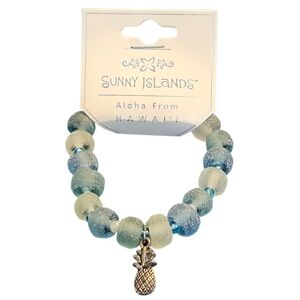 NWT - Blue and Seaglass Beaded Bracelet